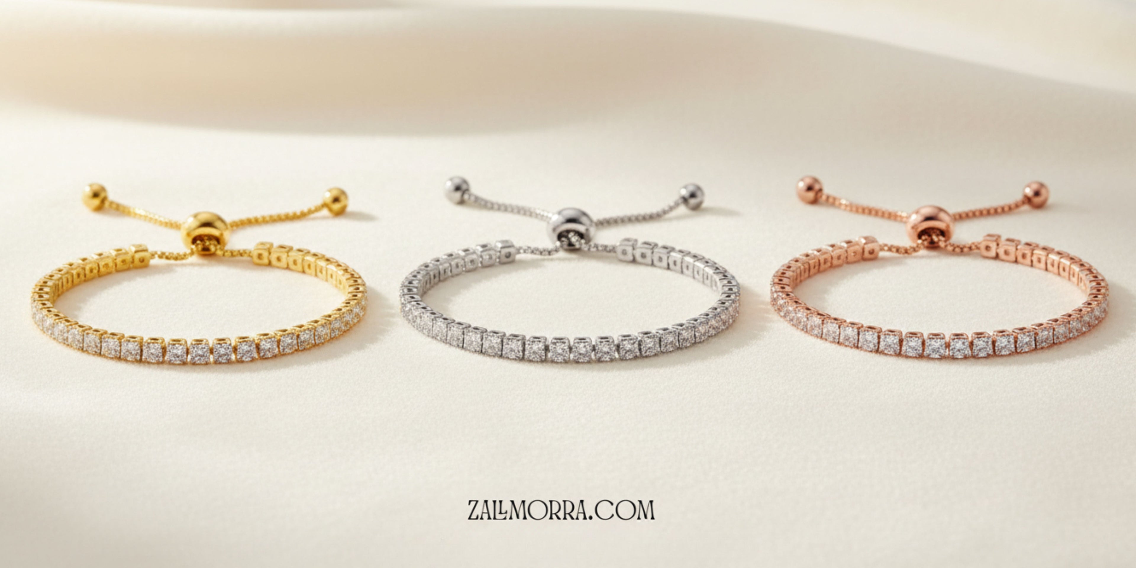 Colectia Bratari TennisBrățări Tennis Damă – Auriu, Argintiu & Rose Gold |Zallmorra