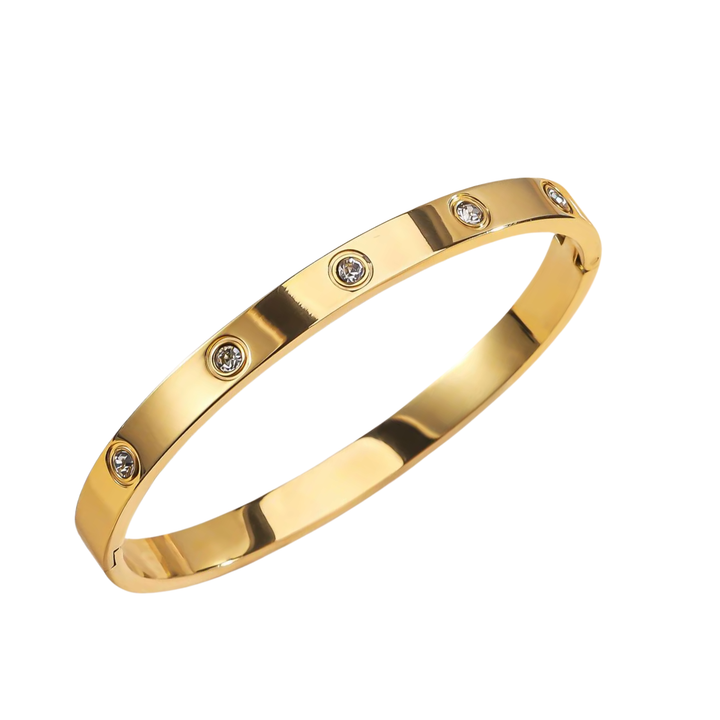 Set Brățări Aurii Damă – Brățară Fixă Model Cui & Brățară Elegantă Simplă, Inoxidabile