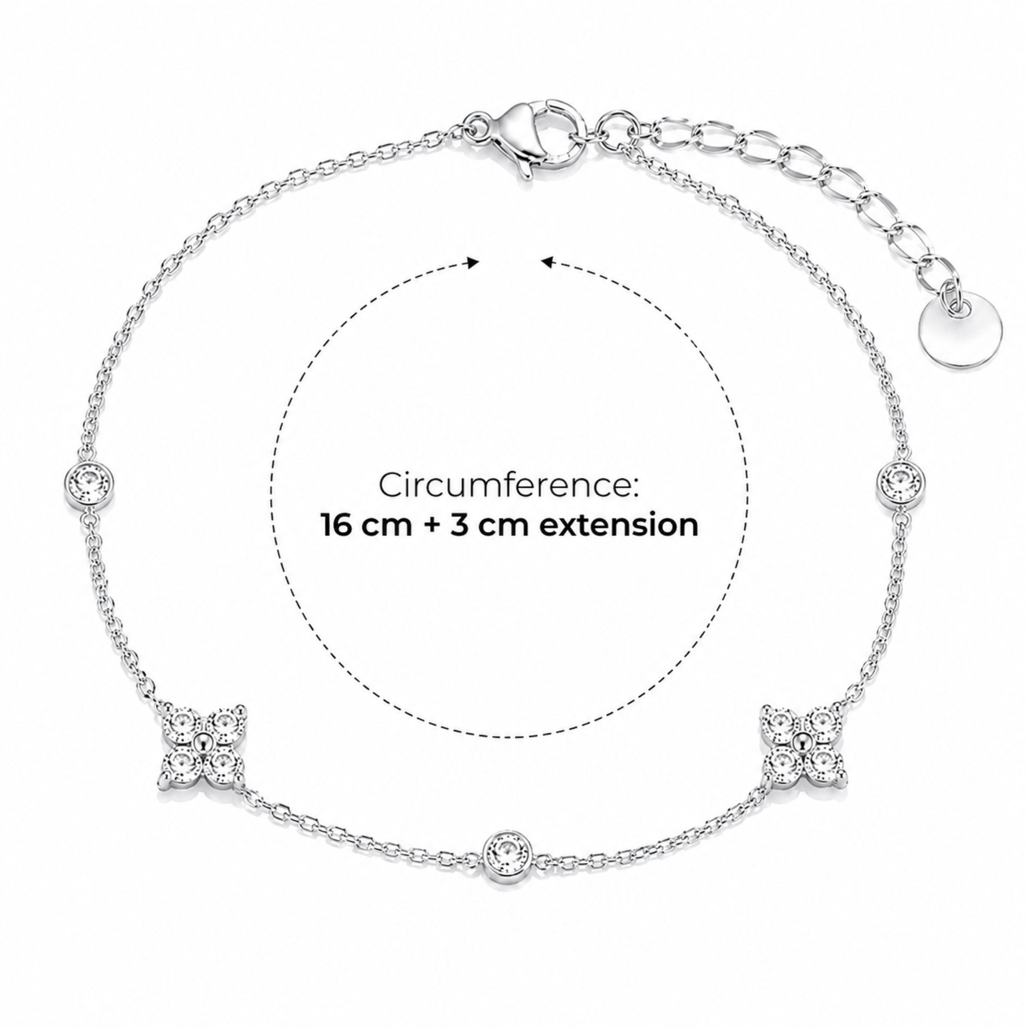 Bloom Crystal Bracelet – Brățară din Oțel Inoxidabil cu Zirconii Strălucitoare