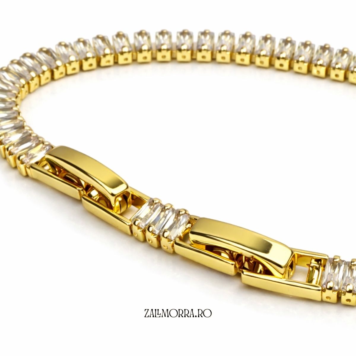 Brățară Tennis Baguette Gold | Bratari Zallmorra
