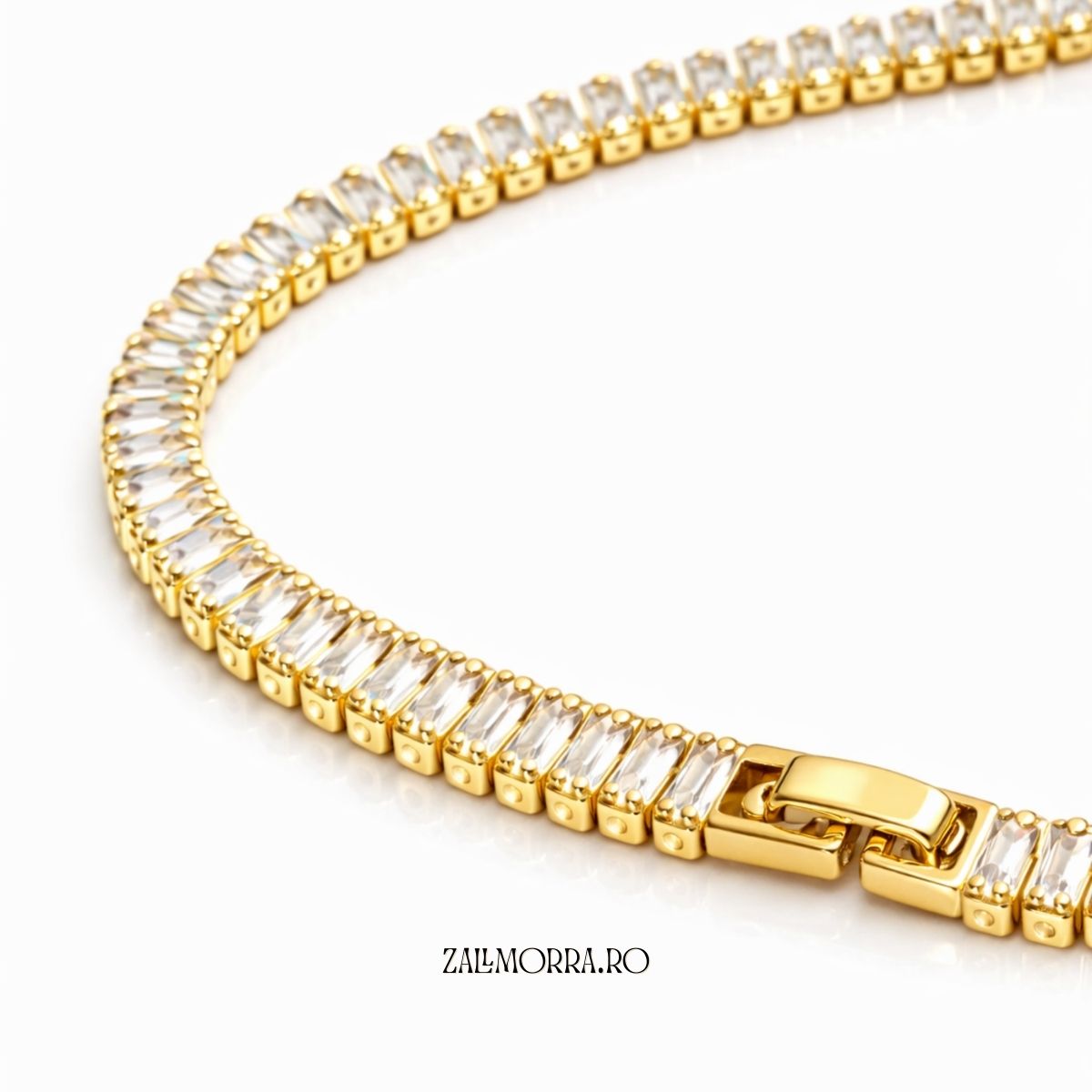 Brățară Tennis Baguette Gold | Bratari Zallmorra