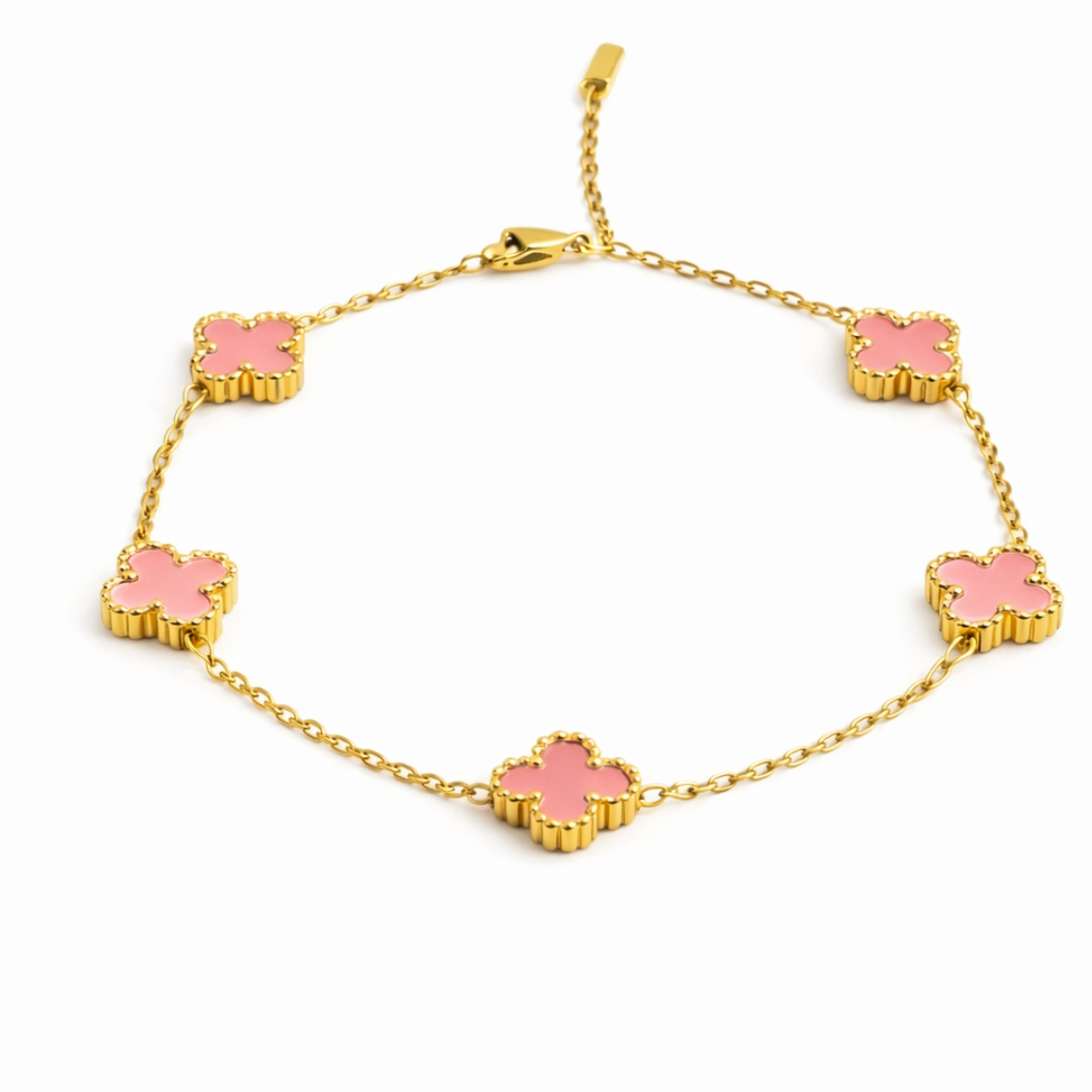Brățara Zallmorra– „Pink Clover ” cu trifoi  roz  MINI