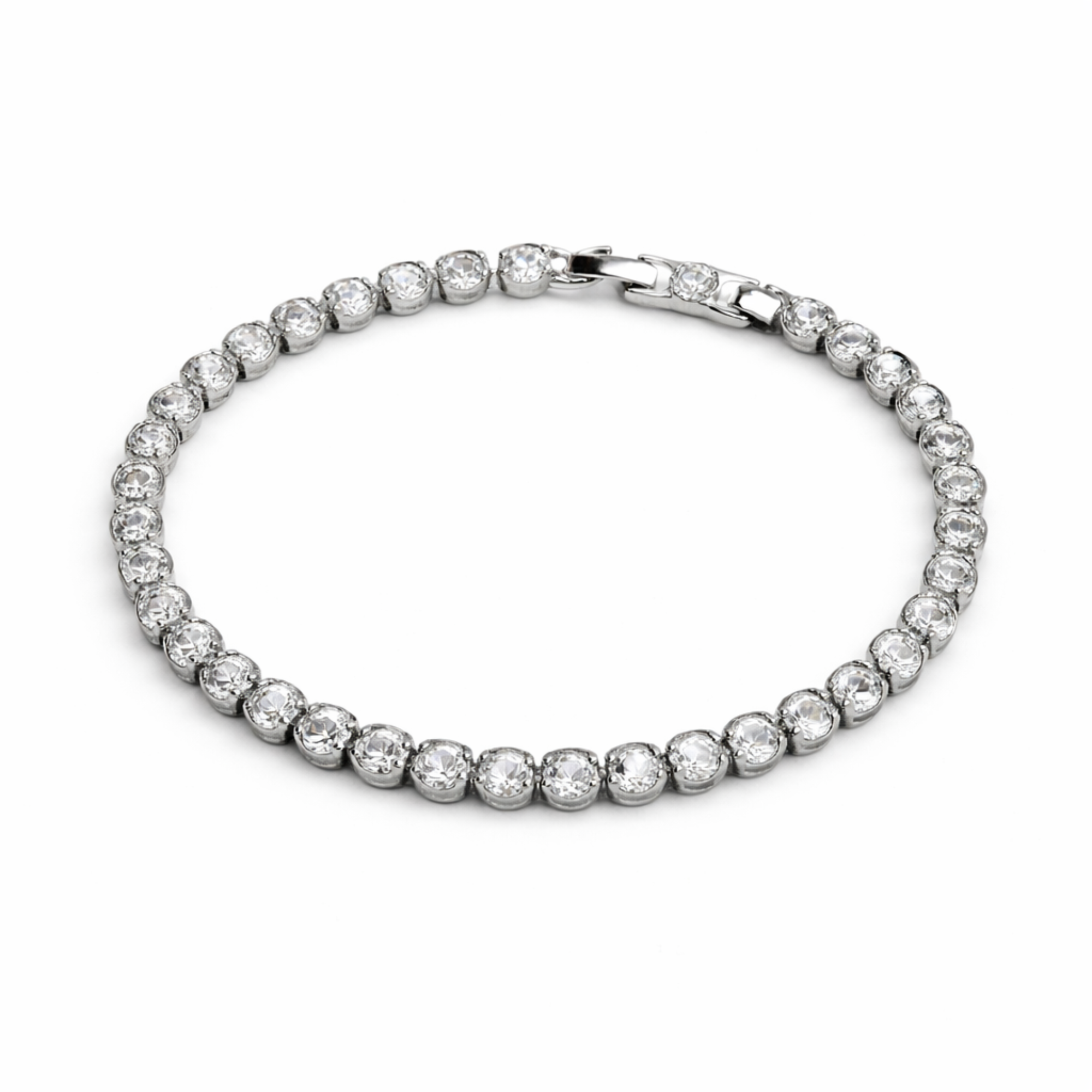 Brățară Tennis Elegantă Argintie cu Pietre Strălucitoare 2mm