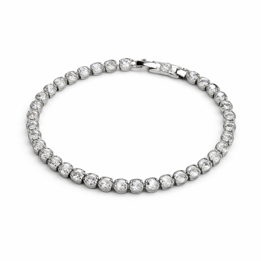 Brățară Tennis Elegantă Argintie cu Pietre Strălucitoare 2mm