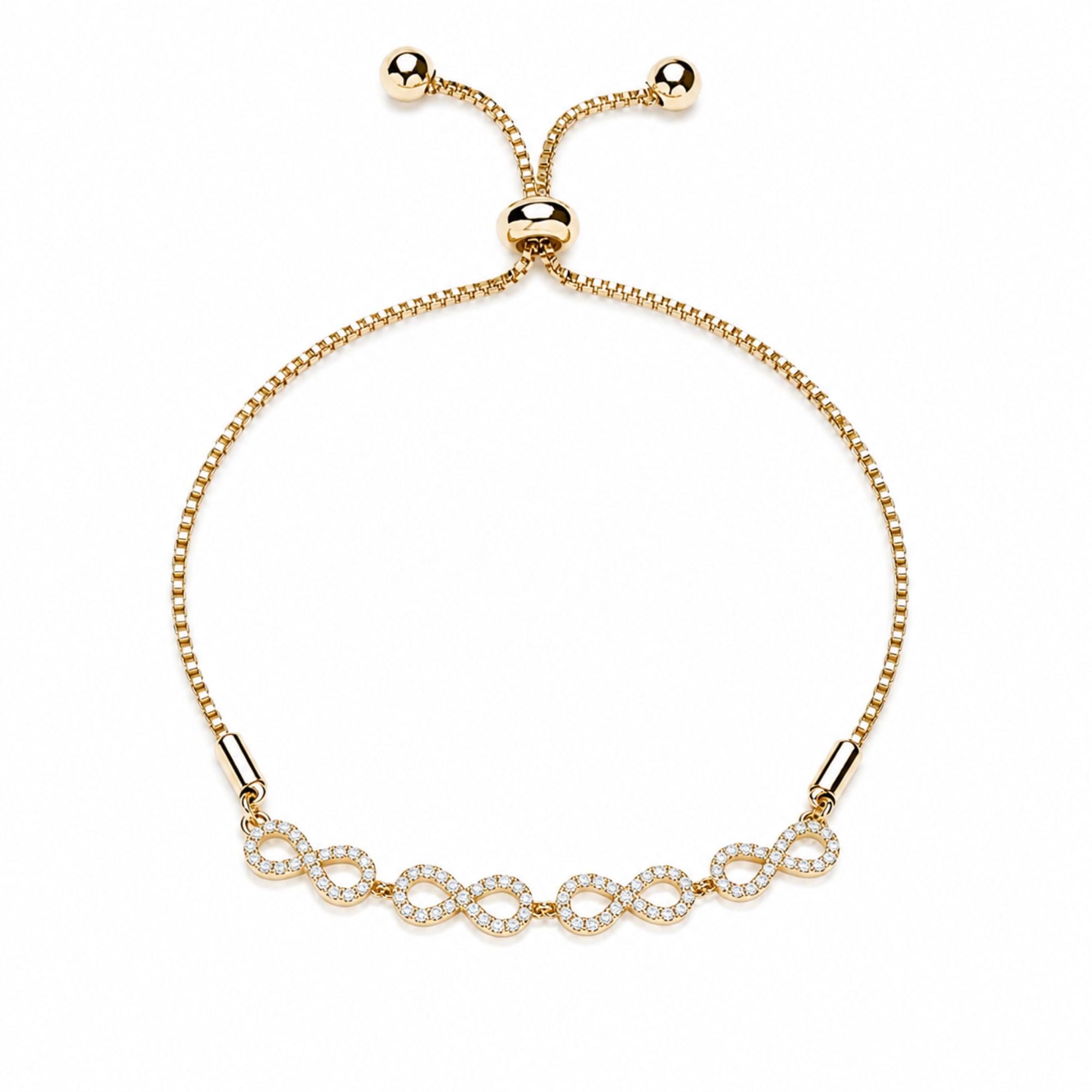 Brățară Tennis Reglabilă Infinity Gold Luxury din Oțel Inoxidabil – Ajustabilă 14-24 cm, Rezistentă la Apă