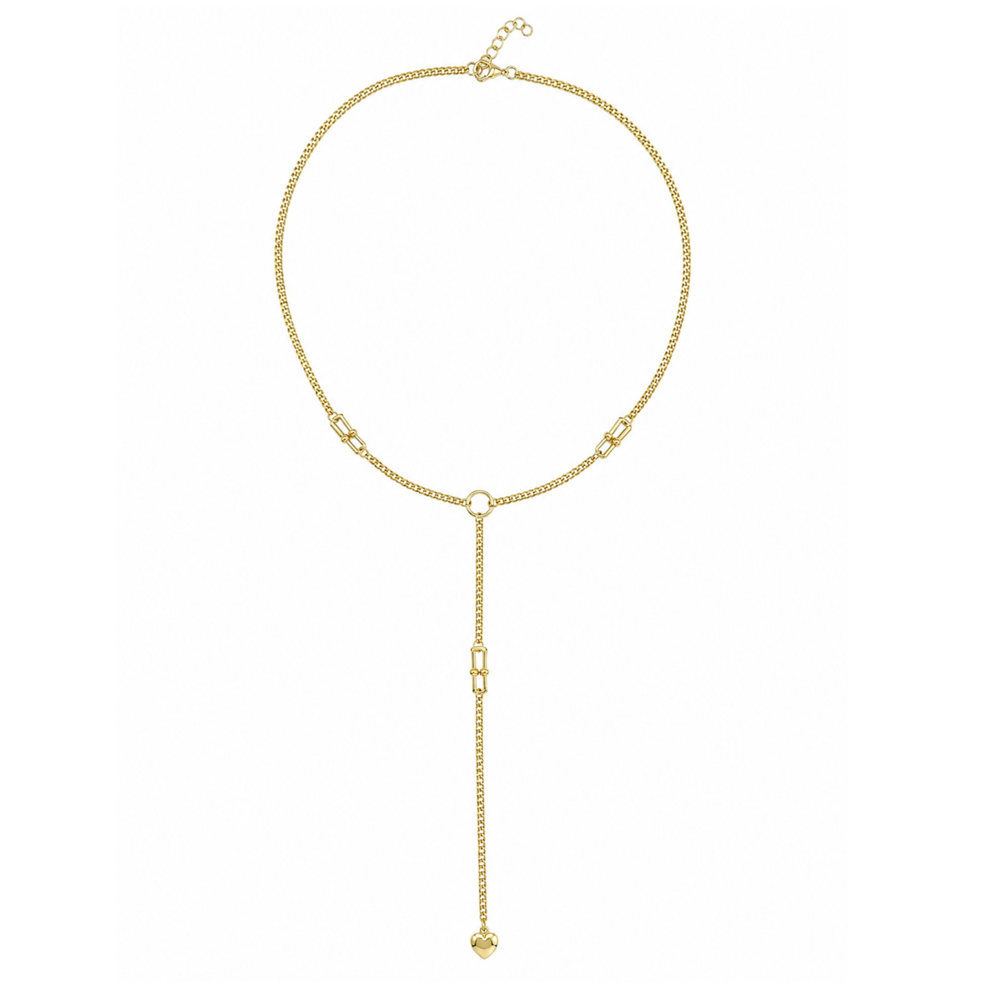Lănțișor Gold Y Necklace cu Inimă din Oțel Inoxidabil – Waterproof, Elegant & Reglabil 40+5 cm
