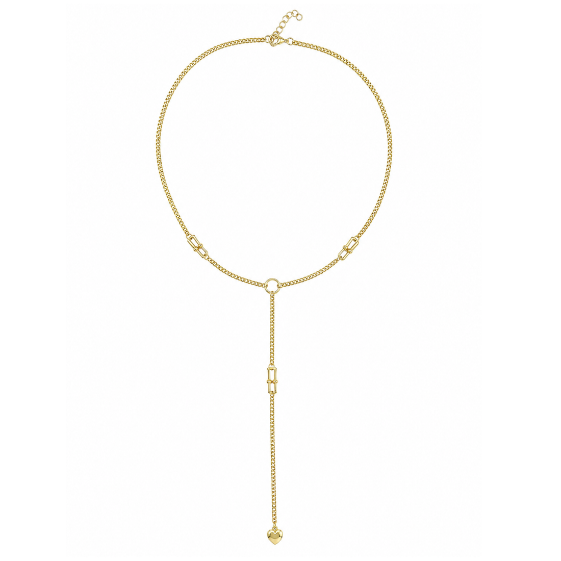 Lănțișor Gold Y Necklace cu Inimă din Oțel Inoxidabil – Waterproof, Elegant & Reglabil 40+5 cm
