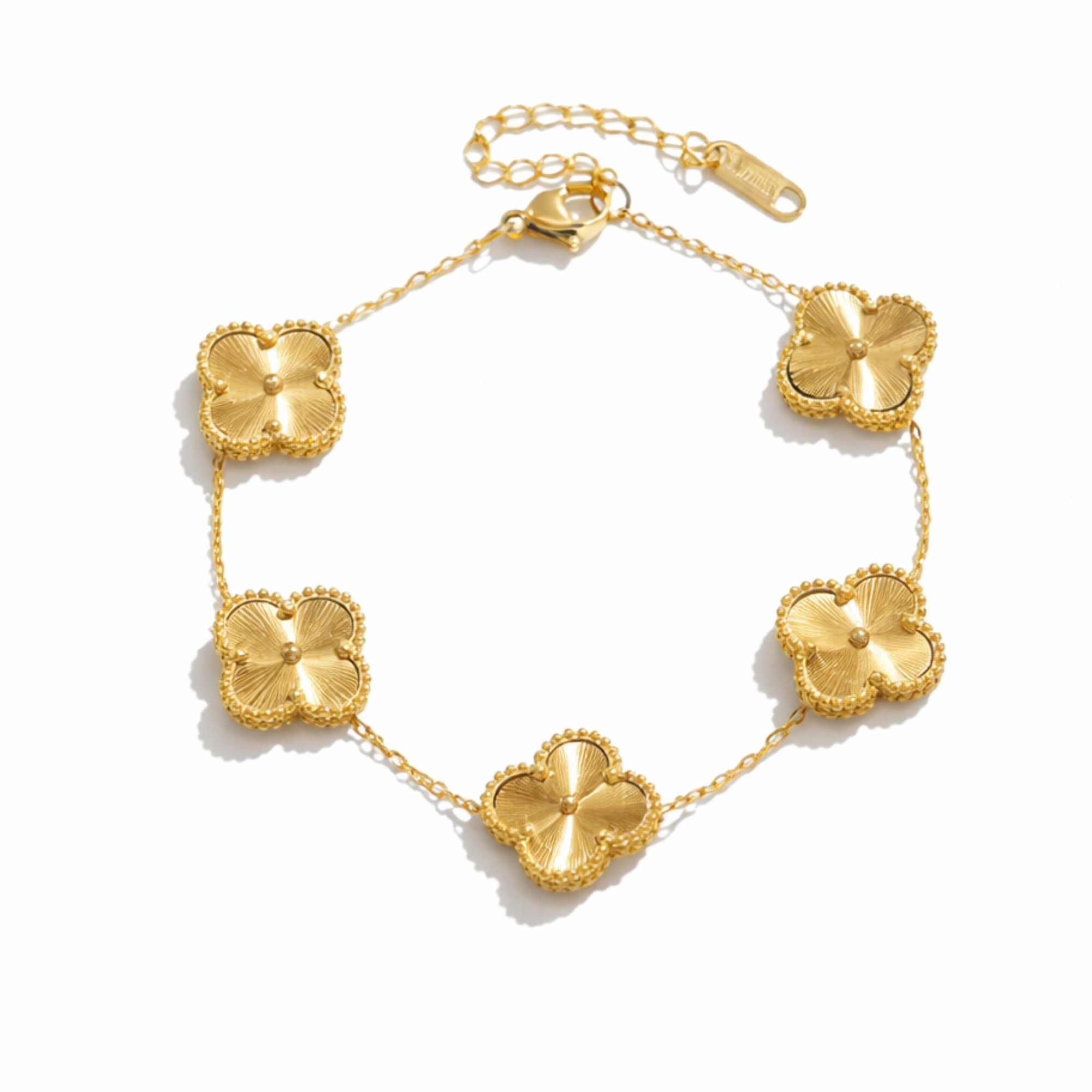 Brățară Damă Oțel Inoxidabil Aurie Clover 5 Flori Rezistentă la Apă Reglabilă Elegantă