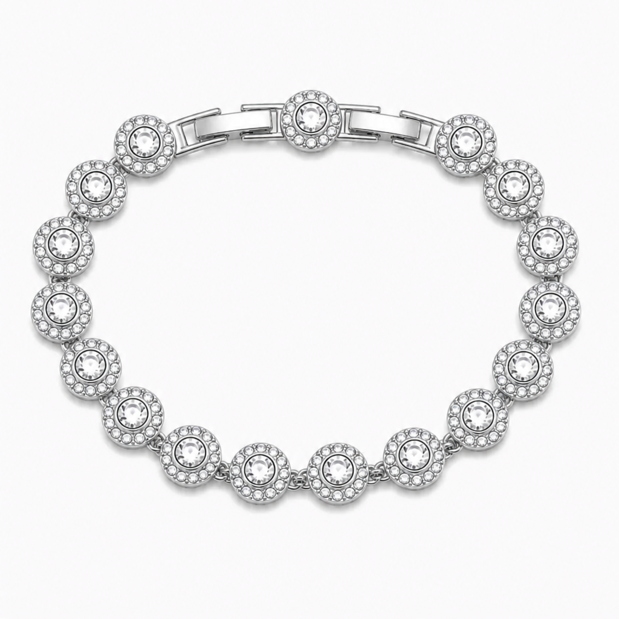 Brățară Tennis Angelic Argintie – Cristale Strălucitoare, Design Elegant Reglabil