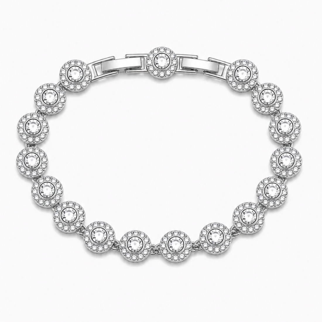 Brățară Tennis Angelic Argintie – Cristale Strălucitoare, Design Elegant Reglabil