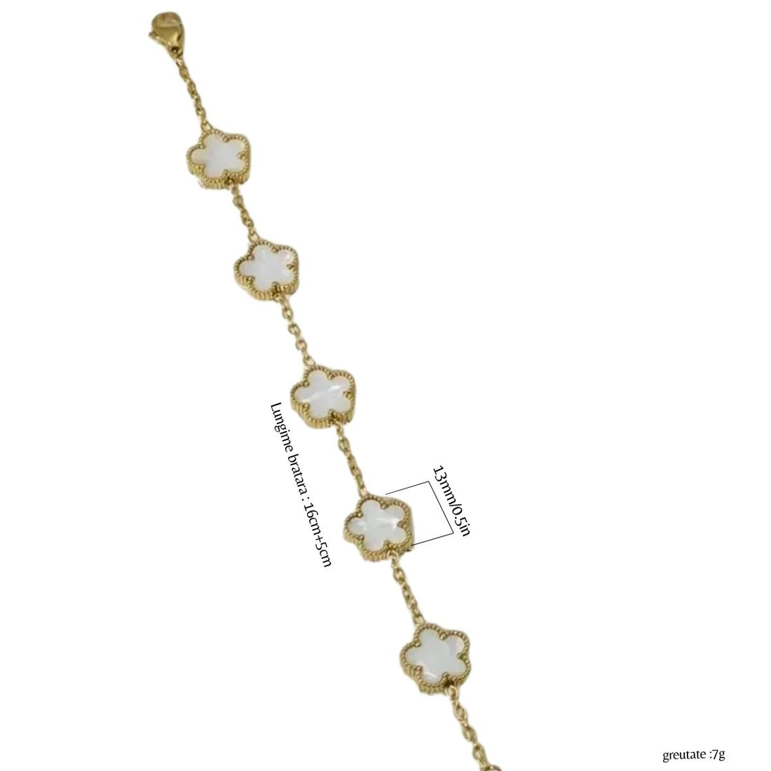 Brățara Zallmorra– „White Clover ” cu trifoi  alb MINI