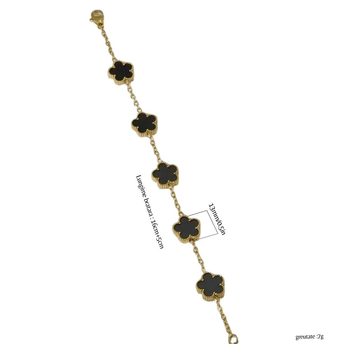 Bratara Zallmorra charm cu email colorat – Negru intens