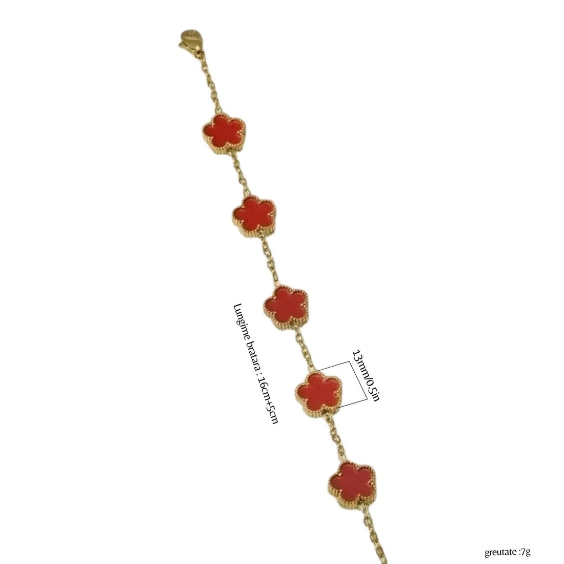 Brățara Zallmorra– „Red Clover ” cu trifoi  roșu MINI