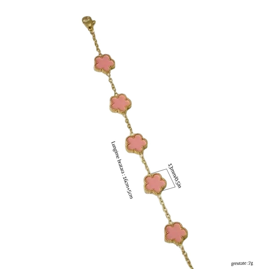 Brățara Zallmorra– „Pink Clover ” cu trifoi  roz  MINI