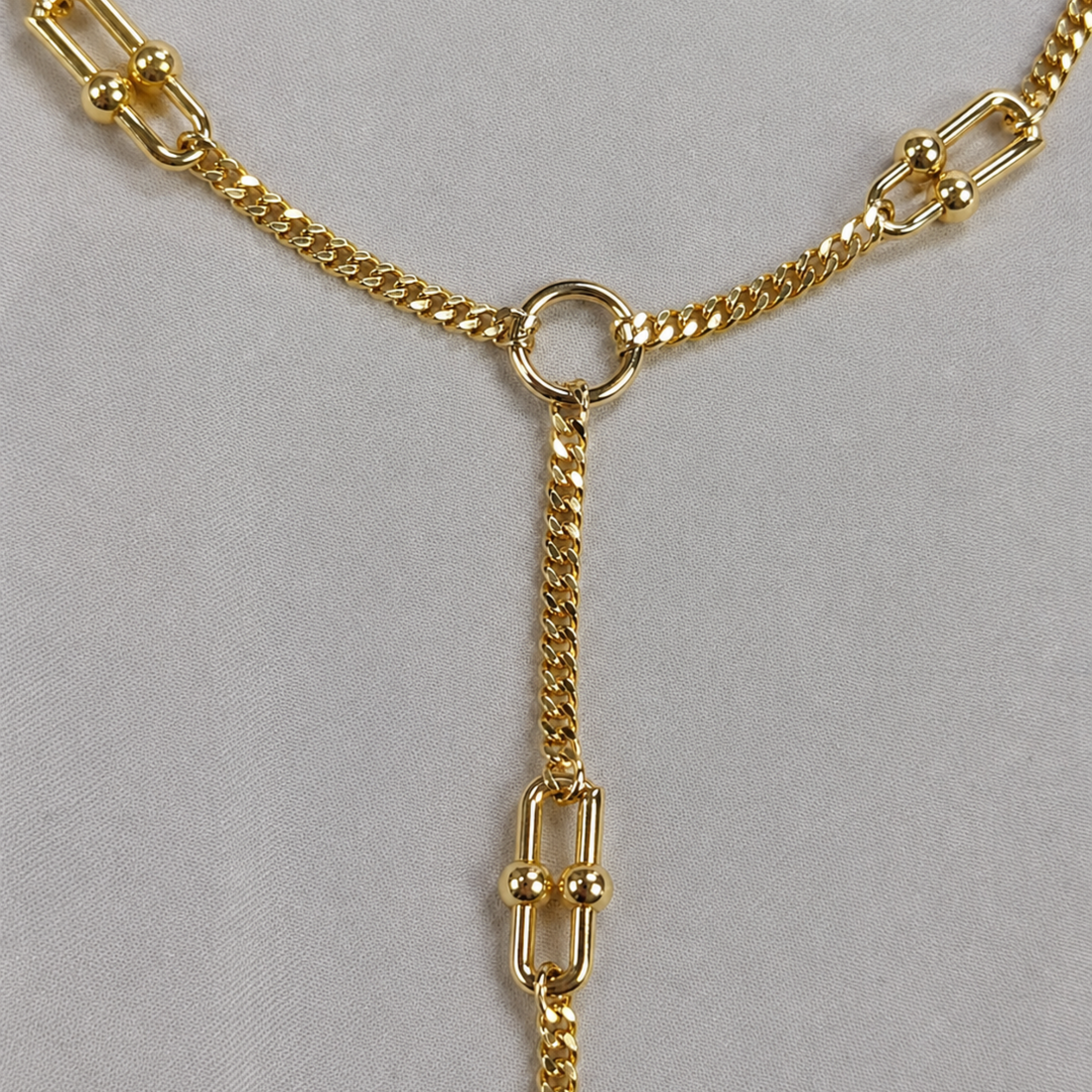 Lănțișor Gold Y Necklace cu Inimă din Oțel Inoxidabil – Waterproof, Elegant & Reglabil 40+5 cm