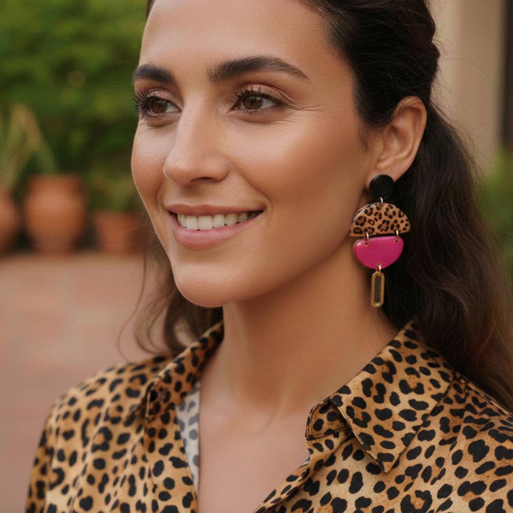 CerCercei LEOPARD FUCHSIA – Handmade din Rășină și Oțel Inoxidabil | Zallmorra Artisan Collection