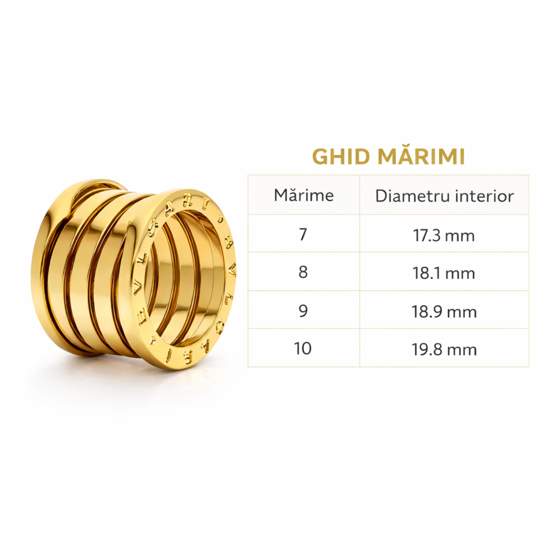 Bulga Massive Ring – Inel Lat din Oțel Inoxidabil Auriu