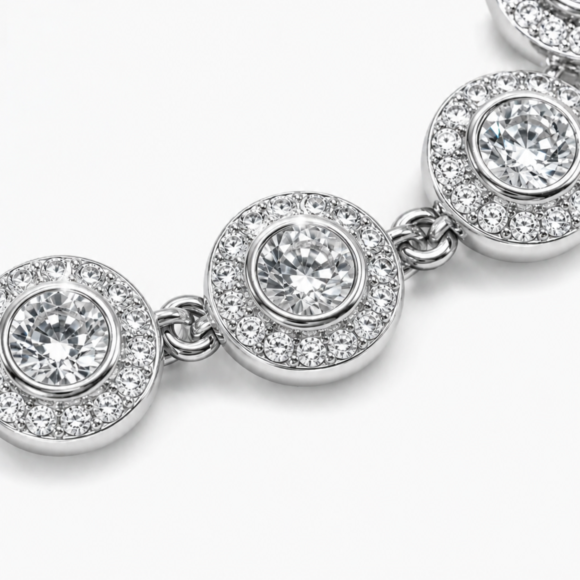 Brățară Tennis Angelic Argintie – Cristale Strălucitoare, Design Elegant Reglabil