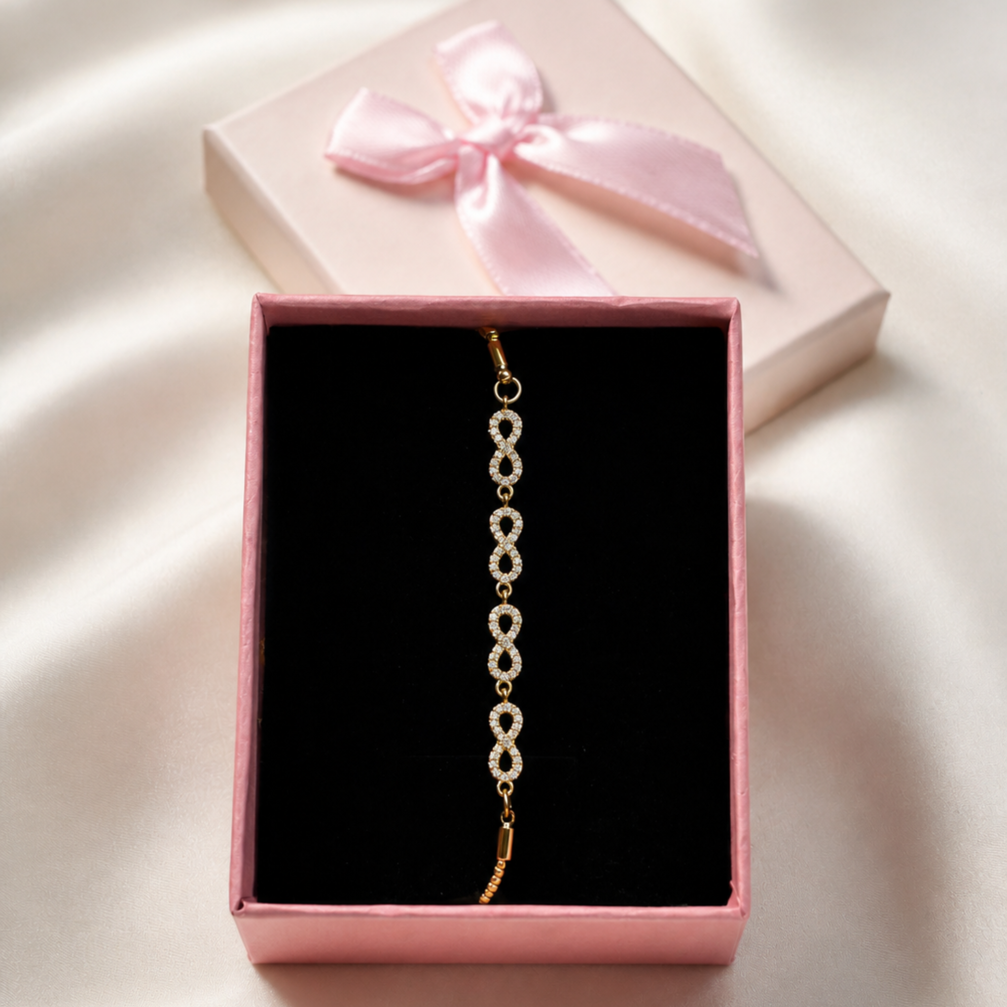 Brățară Tennis Reglabilă Infinity Gold Luxury din Oțel Inoxidabil – Ajustabilă 14-24 cm, Rezistentă la Apă