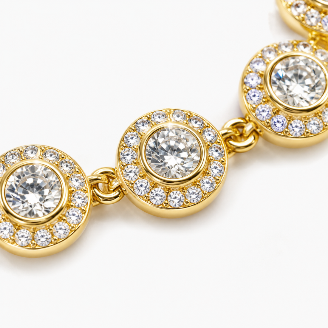 Brățară Tennis Angelic Aurie – Cristale Strălucitoare, Design Elegant Reglabil