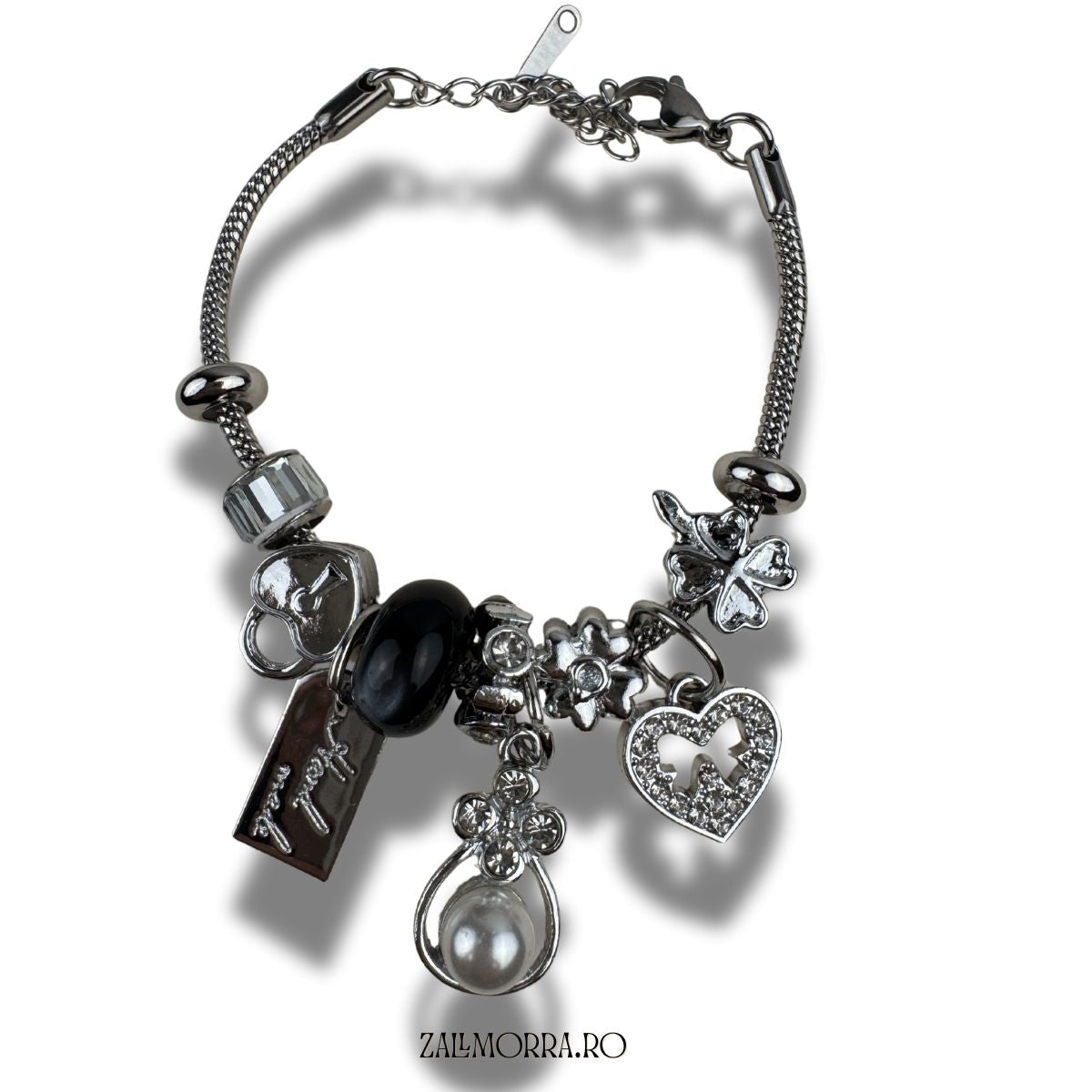 Brățara Charm Silver – Lucky Heart Edition | Zallmorra