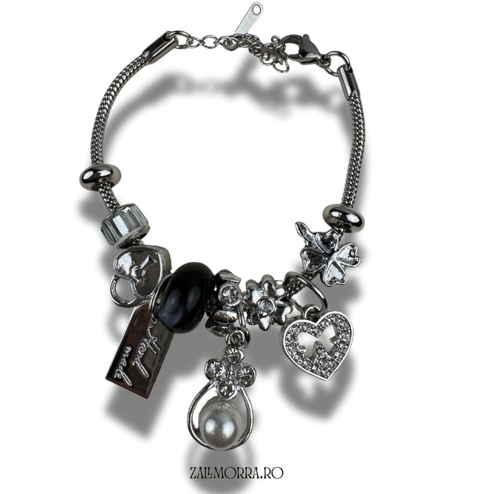 Brățara Charm Silver – Lucky Heart Edition | Zallmorra