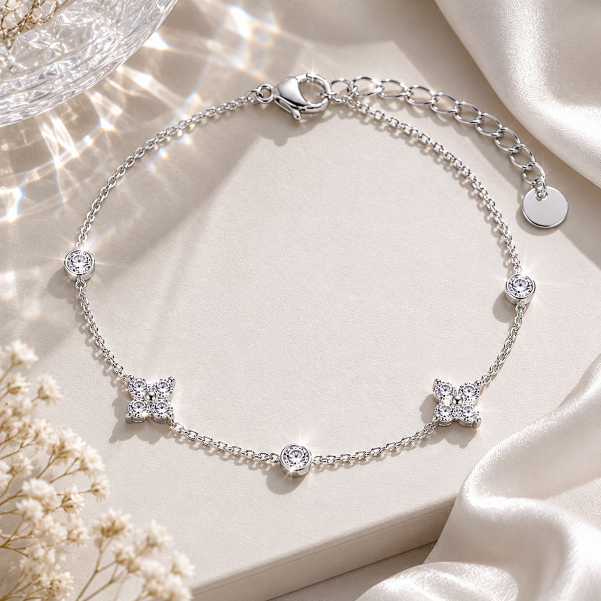 Bloom Crystal Bracelet – Brățară din Oțel Inoxidabil cu Zirconii Strălucitoare