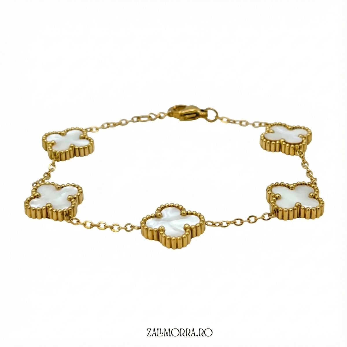 Brățară Trifoi Alb – „White Clover ” cu Trifoi Mare