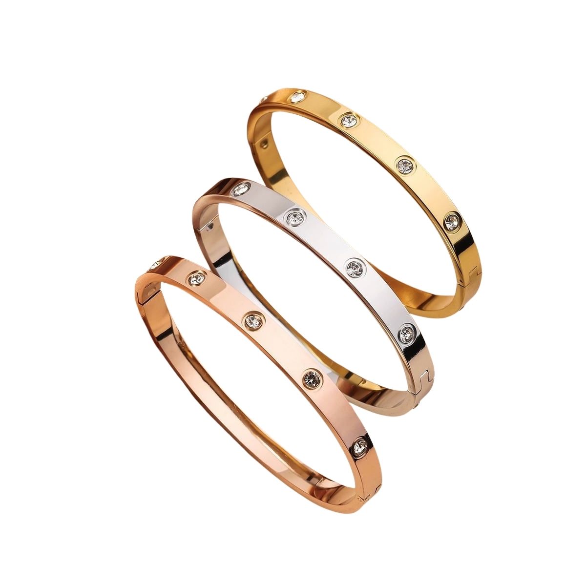 Brățară clasica Zallmorra cu cristale Classic Shine – Auriu | Bijuterii din oțel inoxidabil