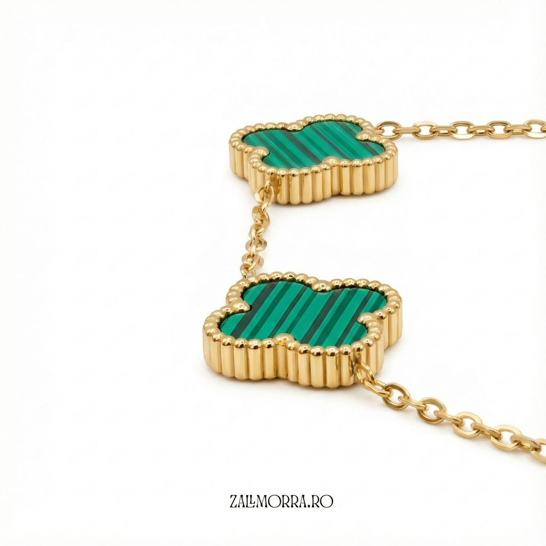 Brățară  Charm Max Trifoi  Verde  –  Accesorii Auriu & Verde | Zallmorra