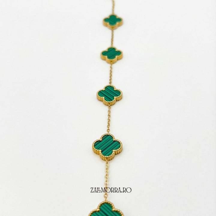 Brățară  Charm Max Trifoi  Verde  –  Accesorii Auriu & Verde | Zallmorra