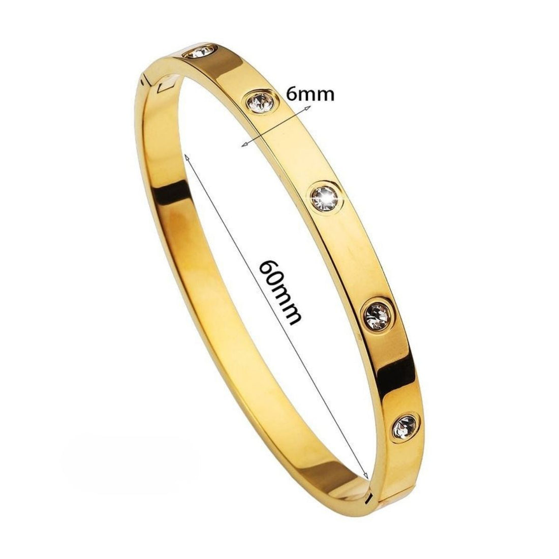 Brățară Zallmorra din oțel inoxidabil auriu cu cristale strălucitoare