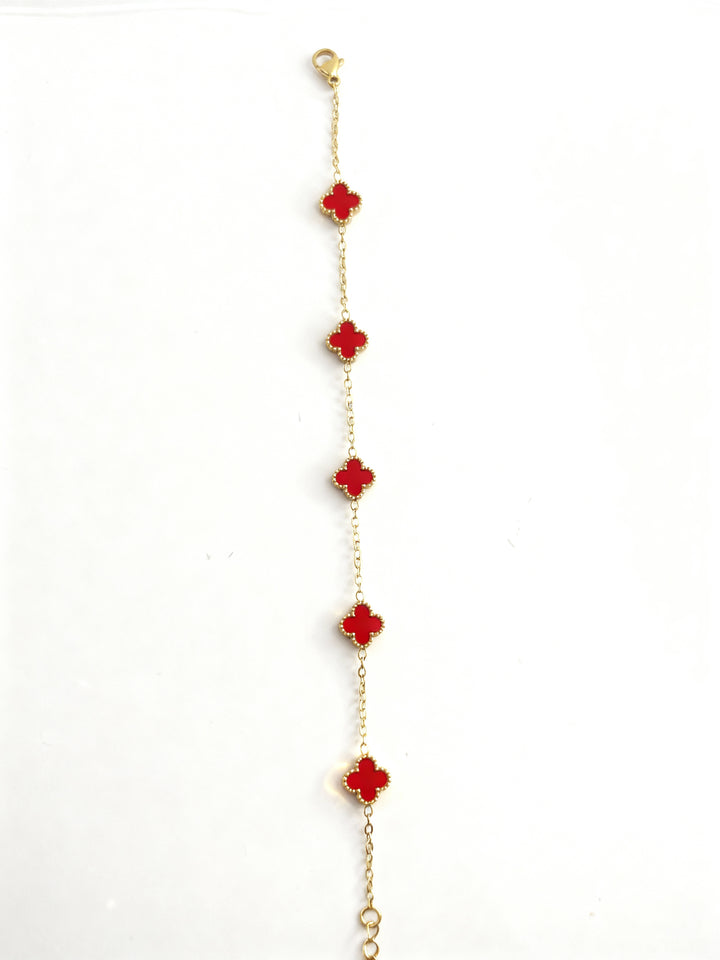 Brățara Zallmorra– „Red Clover ” cu trifoi  roșu MINI