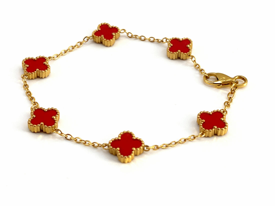 Brățara Zallmorra– „Red Clover ” cu trifoi  roșu MINI