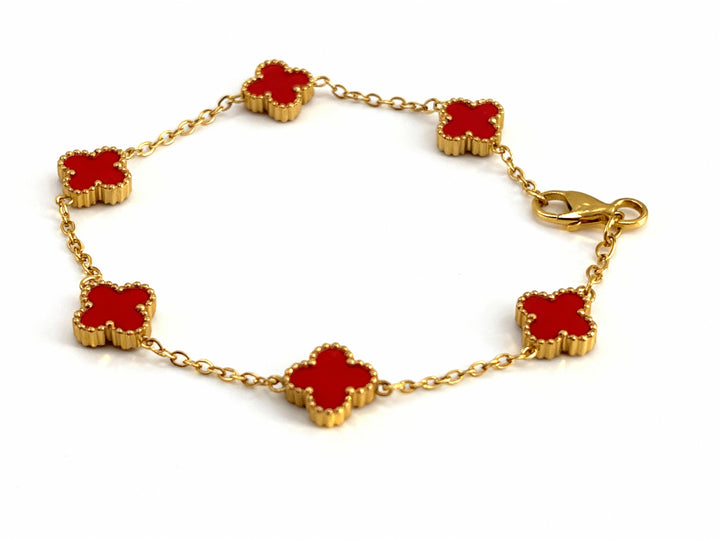 Brățara Zallmorra– „Red Clover ” cu trifoi  roșu MINI