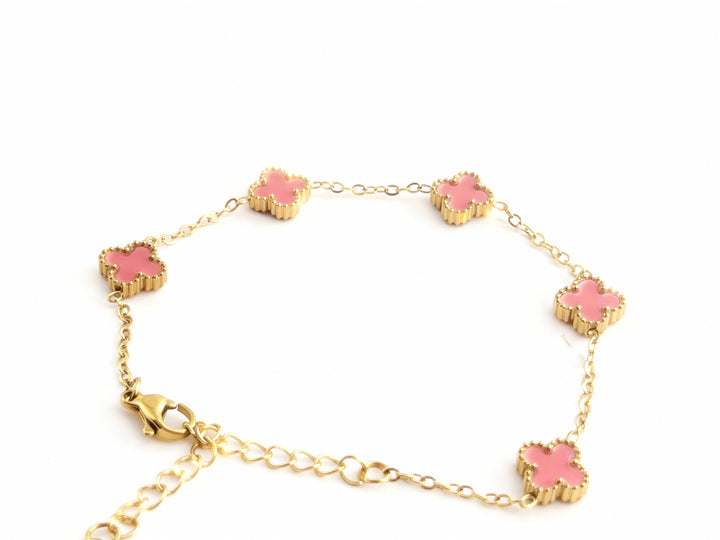 Brățara Zallmorra– „Pink Clover ” cu trifoi  roz  MINI