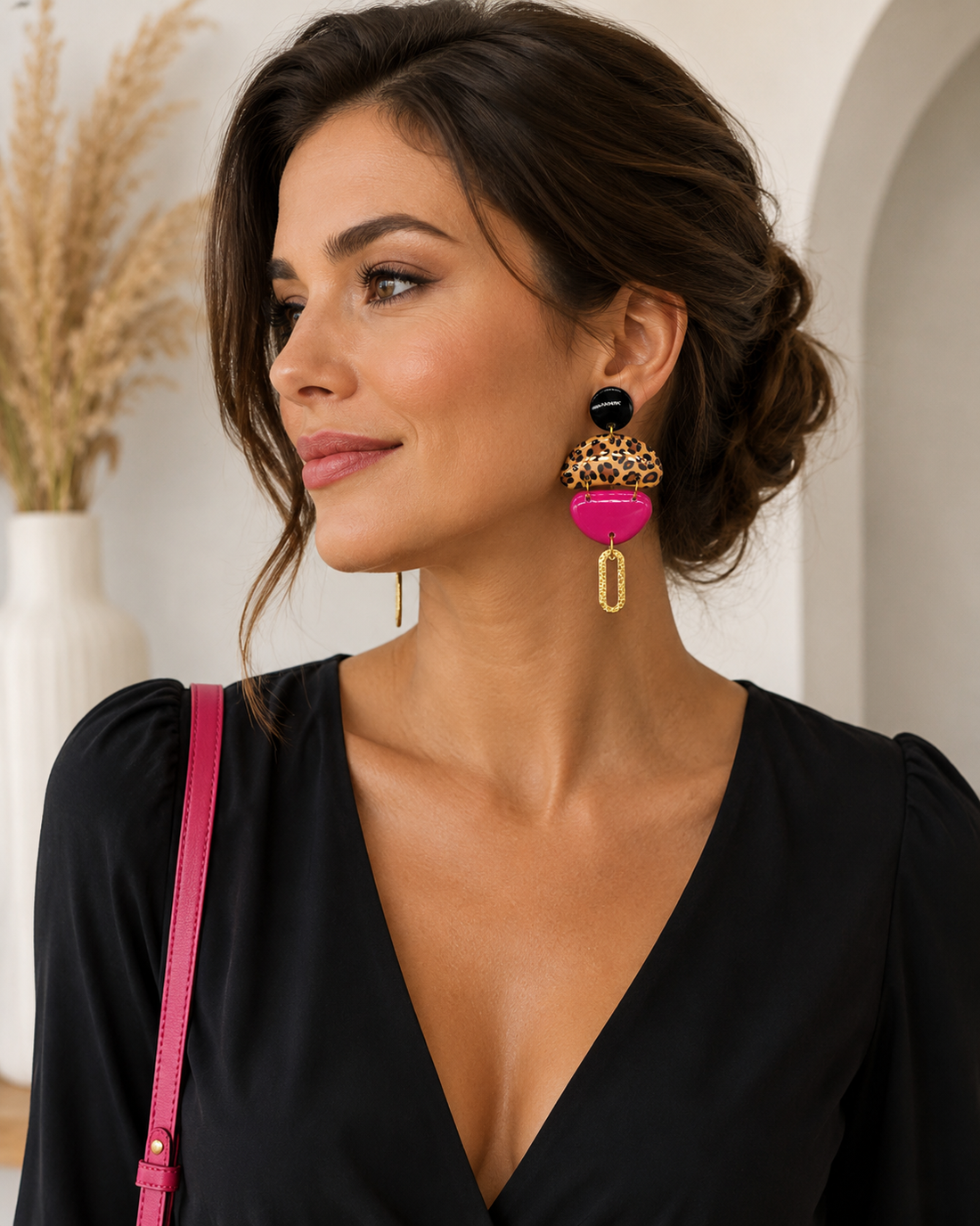 CerCercei LEOPARD FUCHSIA – Handmade din Rășină și Oțel Inoxidabil | Zallmorra Artisan Collection
