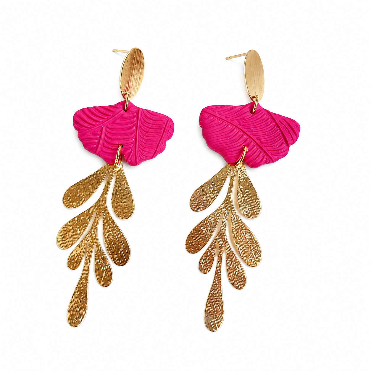 Cercei CASSIA  – Handmade din Lut Polimeric & Oțel Inoxidabil Placat cu Aur 18K