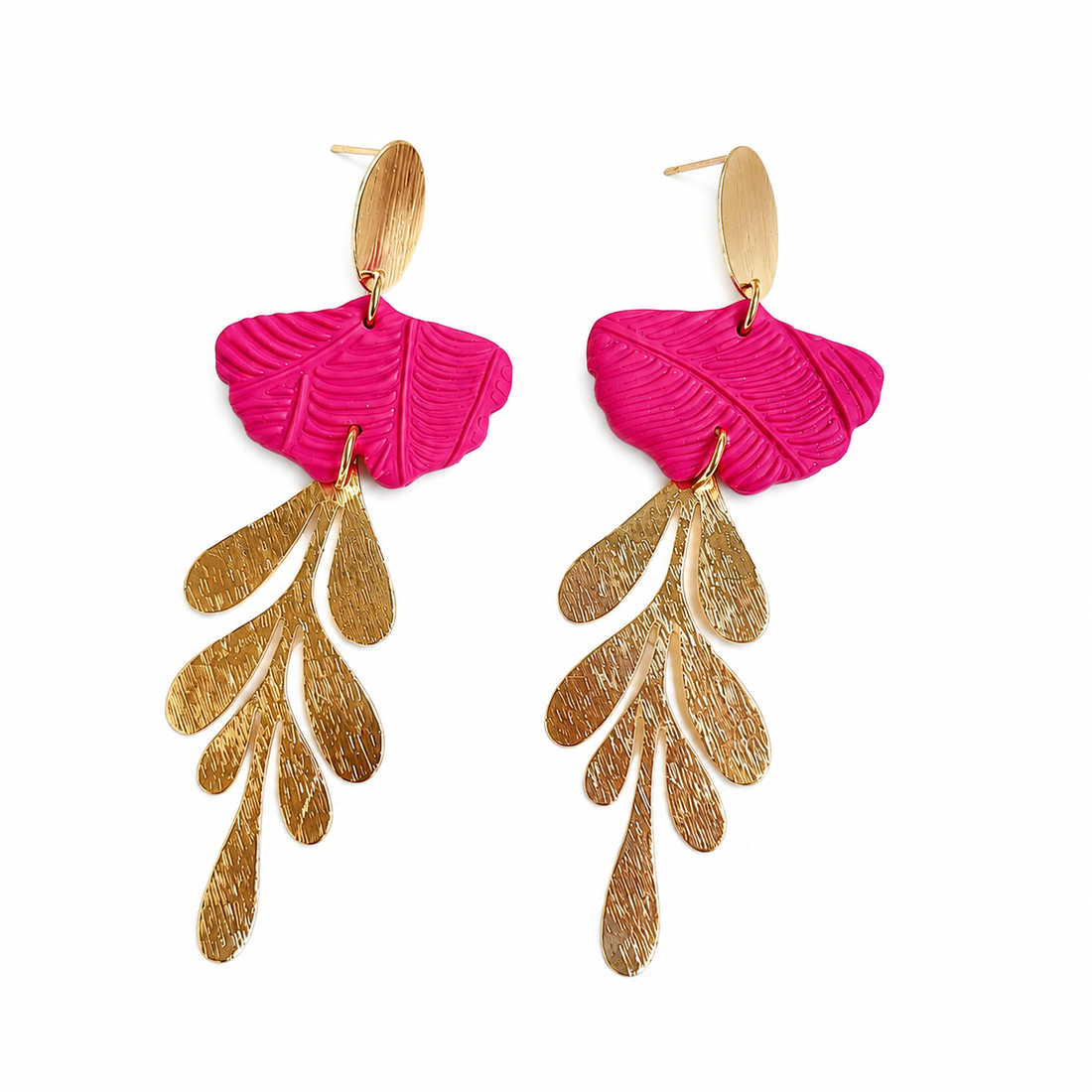Cercei CASSIA  – Handmade din Lut Polimeric & Oțel Inoxidabil Placat cu Aur 18K