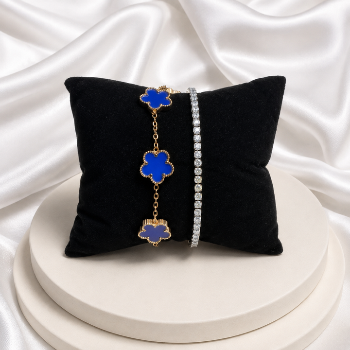 Set Blue Bloom & Tennis Crystal – Set 2 brățări